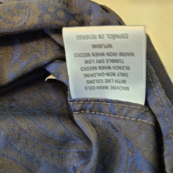 Tasso Elba Men's Vibrant Blue and Black Paisley Button Down Long Sleeve Shirt - Picture 10 of 16